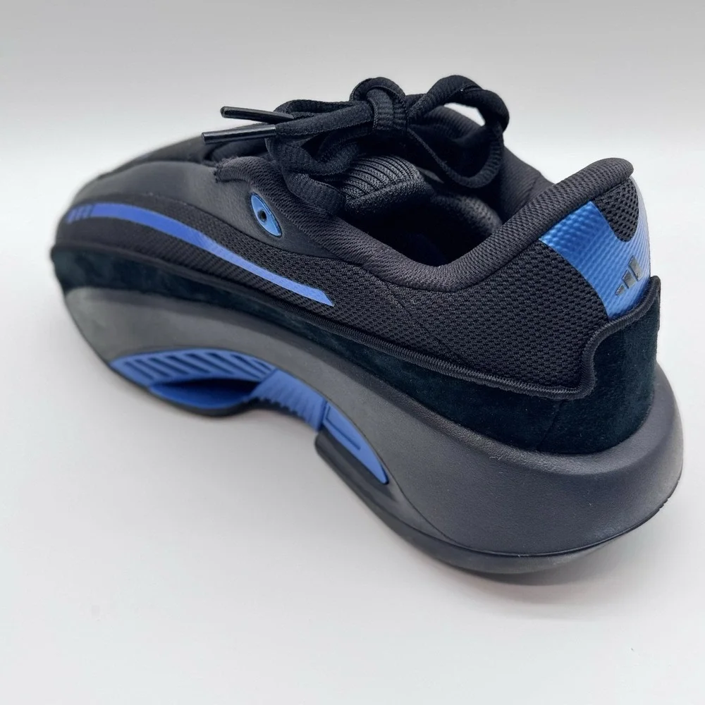 Size 6M, 7W- Adidas Mad Infinity Lace Up Sneakers, Black/Blue Casual Shoes